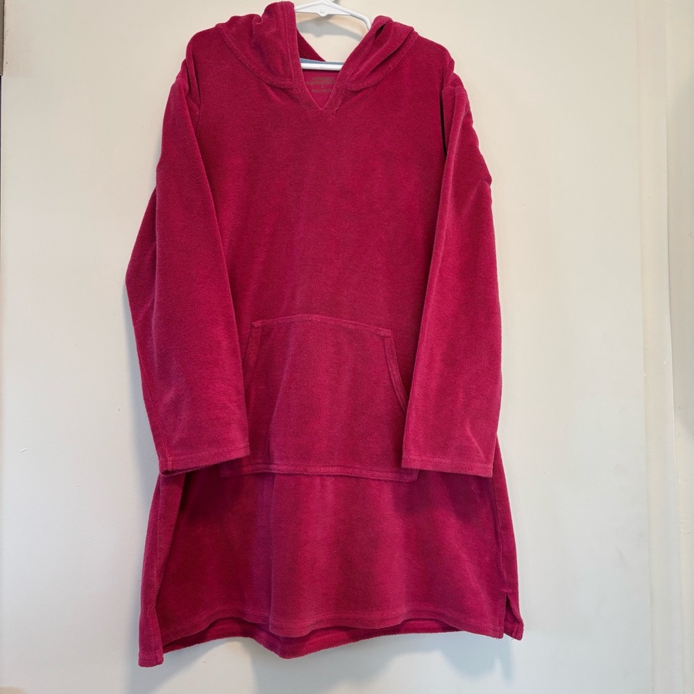Garnet Hill Kids Cordelia Hooded Long Sleeve Pocket Swim Cover Up Size Large